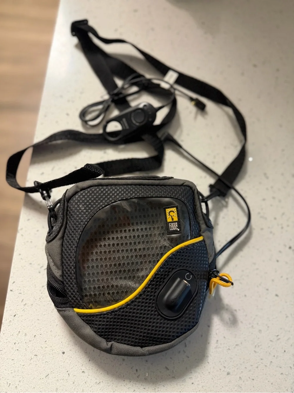 Case Logic Compact Gray and Black Camera Pouch with Yellow Trim